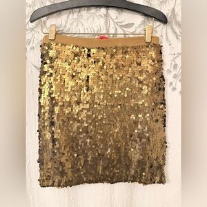 New York & Company Gold Sequin Pencil Skirt